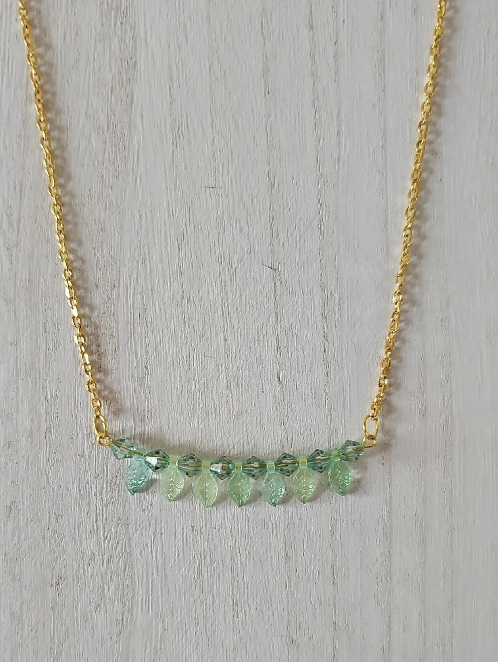 Delicate Green Leaf Necklace